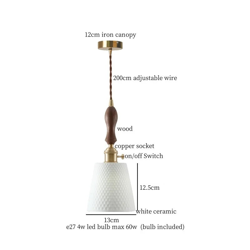 Afralia™ Ceramic LED Hanging Pendant Light - Modern Nordic Design for Home Decor