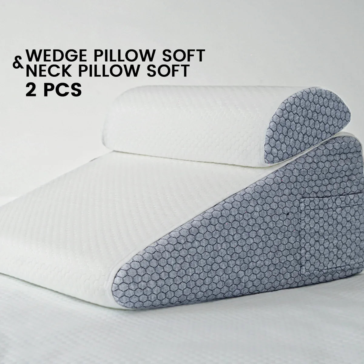 Afralia™ Memory Foam Bed Wedge Pillow Set - Versatile Support for Back, Leg, and Knee