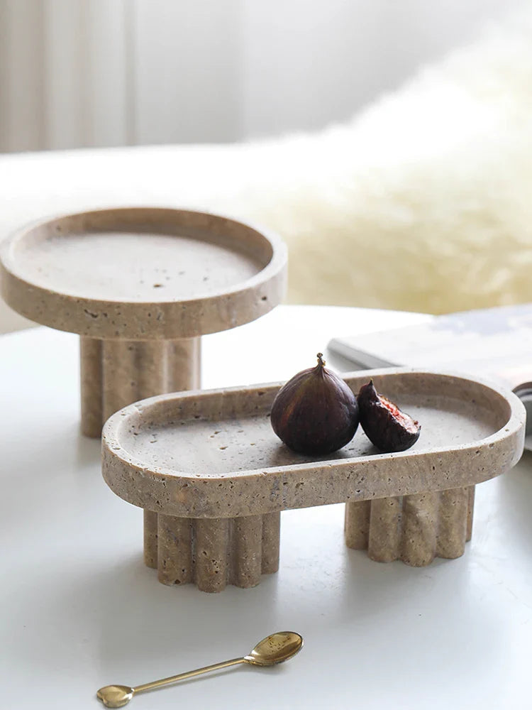 Afralia™ Marble Vanity Tray with Legs: Elegant Stone Decor for Coffee Table and Vanity.
