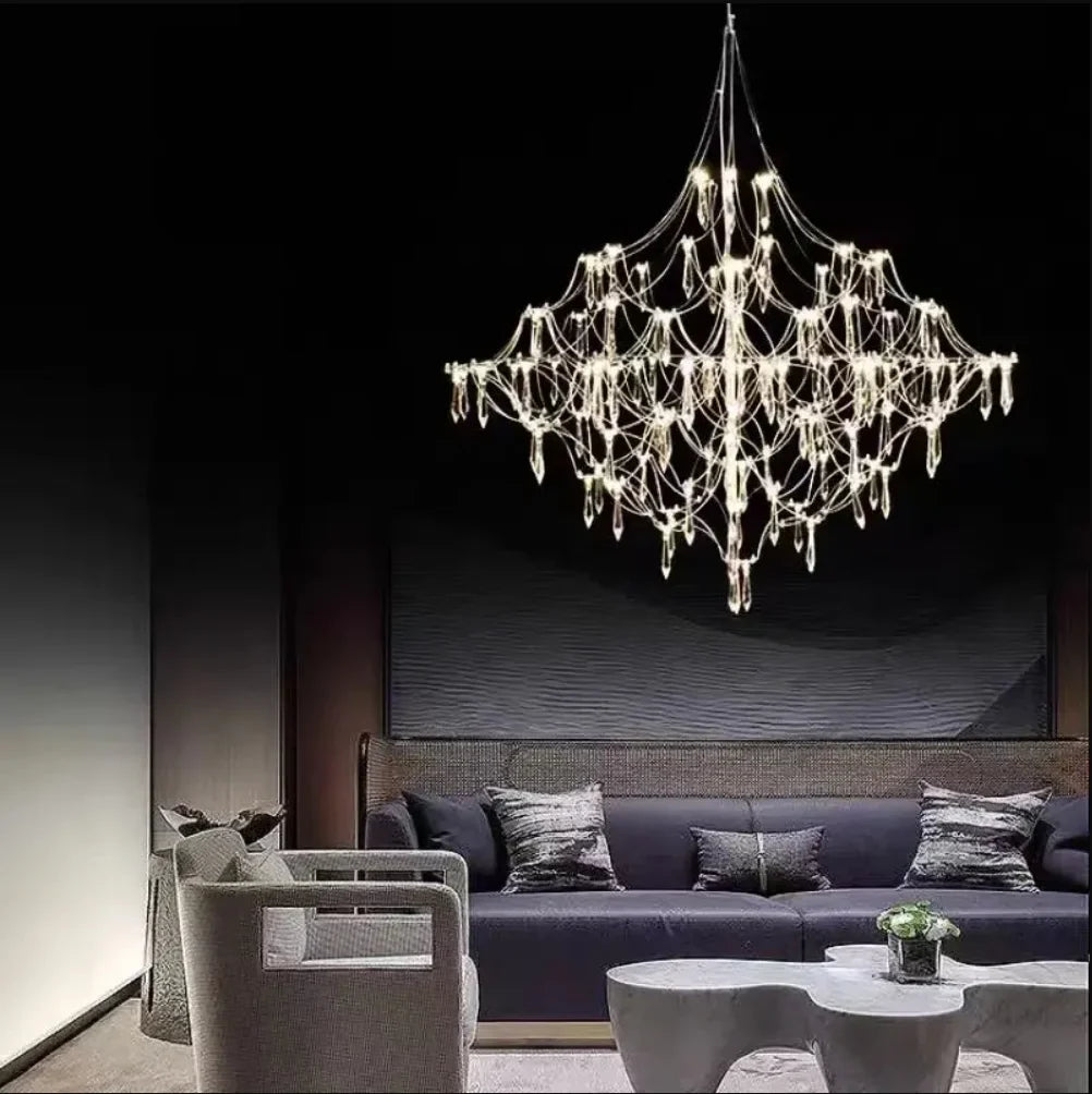 Afralia™ Crystal Chandelier LED Modern Light for Romantic Living Room & Villa