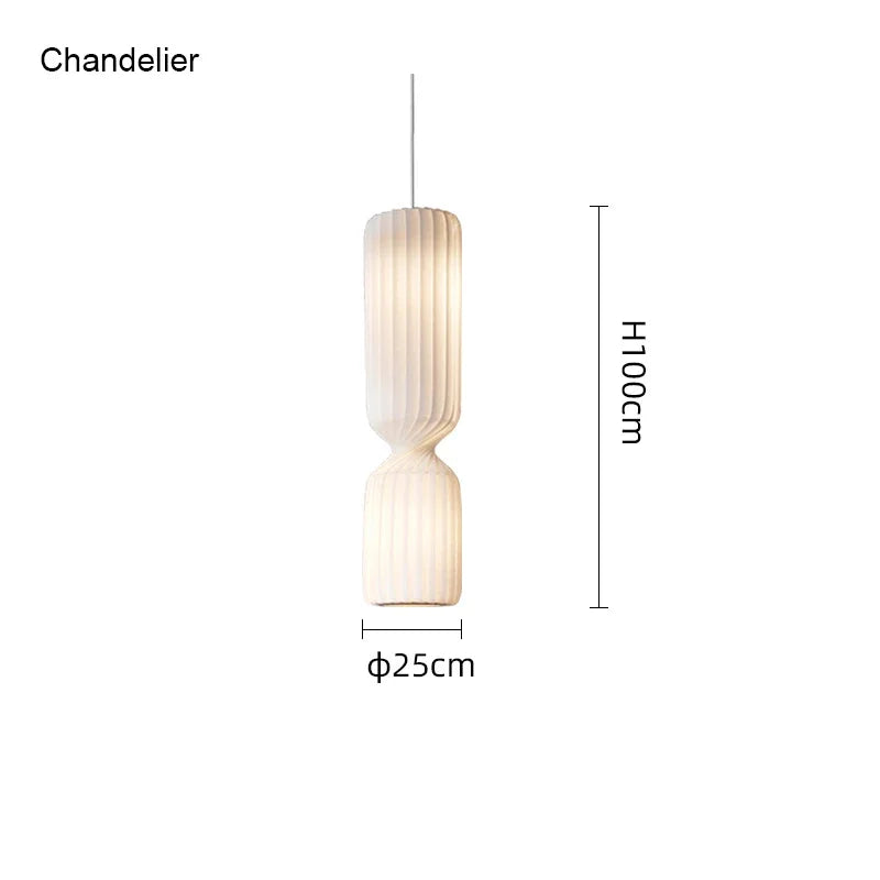 Afralia™ White Fabric Shade LED Pendant Light - Modern Luxury Dining Room Decor
