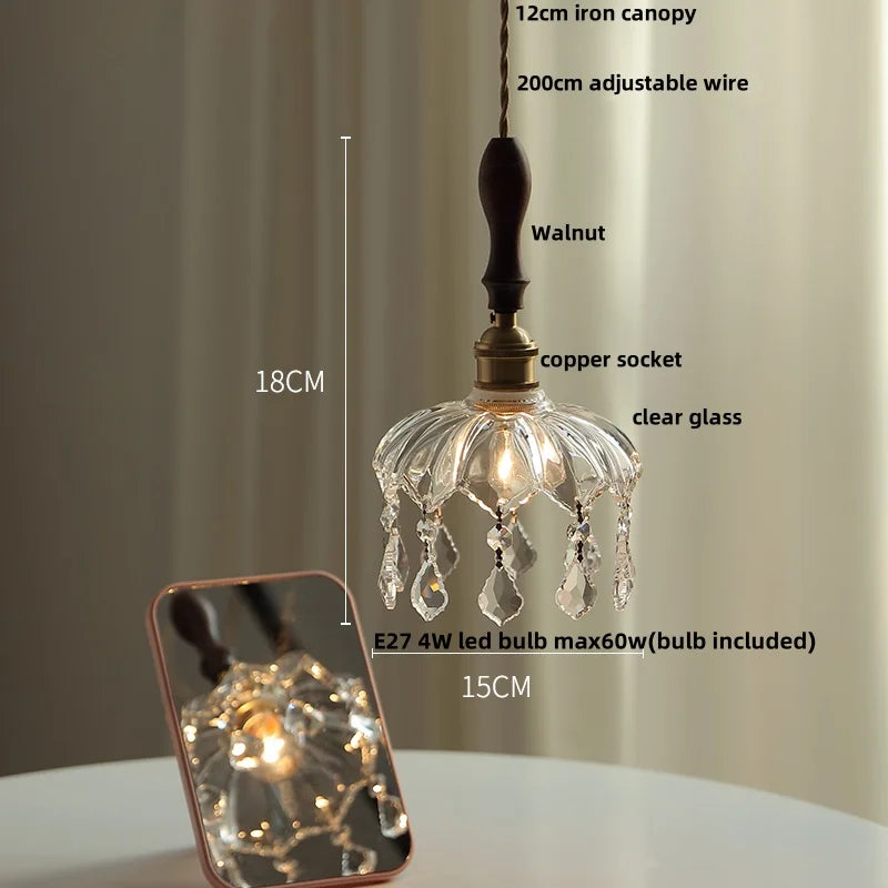 Afralia™ Clear Glass LED Pendant Lights for Home Decor and Lighting
