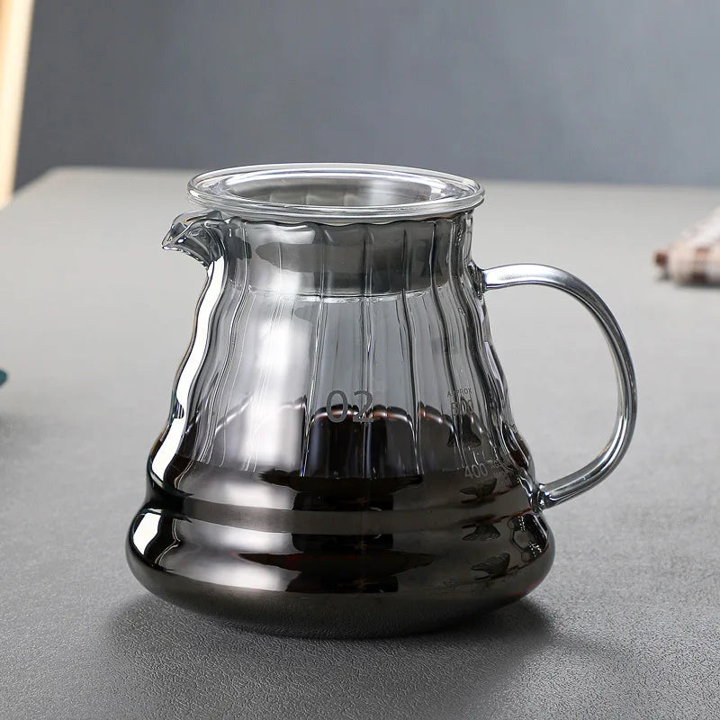 Afralia™ Glass Coffee Carafe, 600ml Pour Over Pot with Rubber Lid