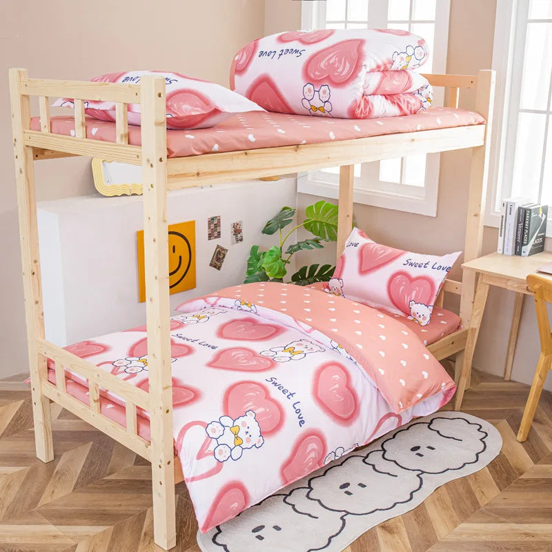 Afralia™ Soft Microfiber Double Duvet Set with Queen Bedsheet - Comforter Cover Set