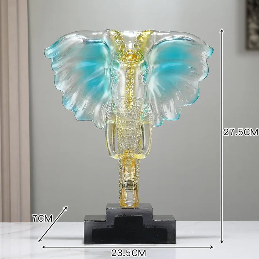 Afralia™ Crystal Elephant Sculpture Home Decor Ornament