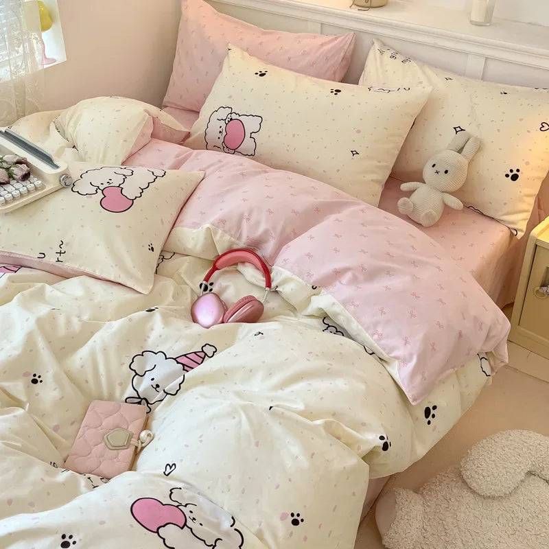 Afralia™ Spring Cotton Printed Duvet Set: Soft, Breathable, Cute Design, Various Sizes