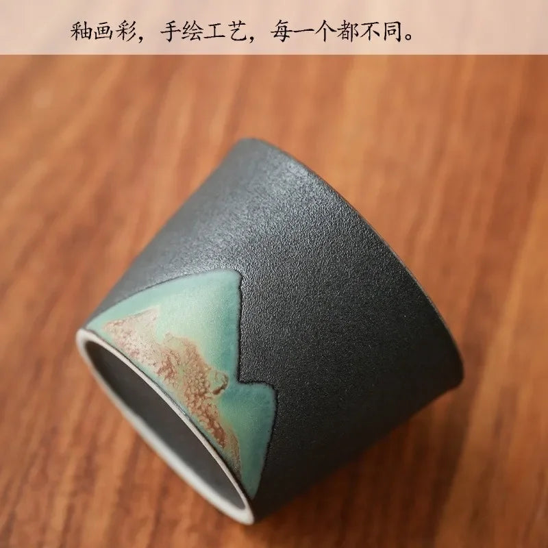 Afralia™ Japanese Ceramic Tea Coffee Cup Porcelain Drinkware Mug - Single Pottery