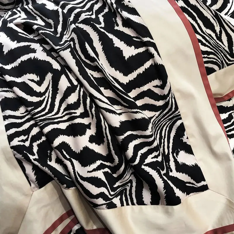 Afralia™ Zebra Print Bedding Set, 1000TC, Soft Silky Duvet Cover, Bed Sheet, Pillowcases