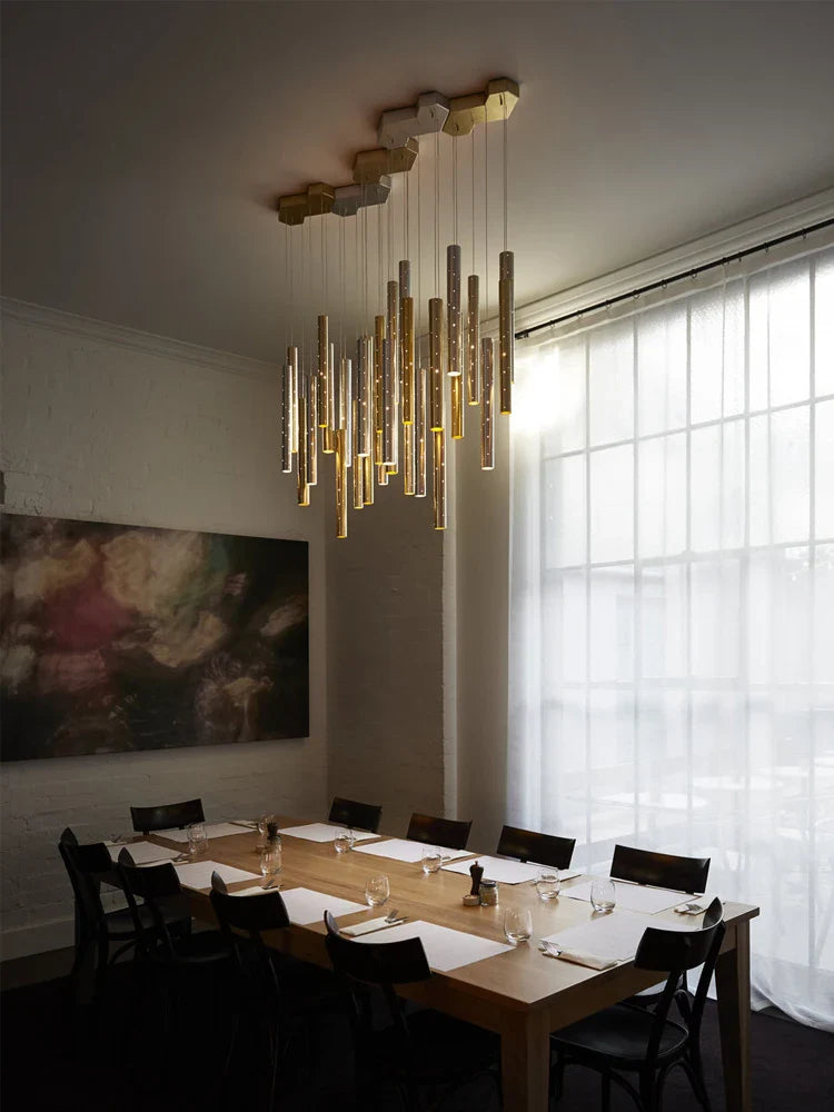 Afralia™ Modern Cylinder Ceiling Chandelier for Home, Living Room, and Bar Lighting