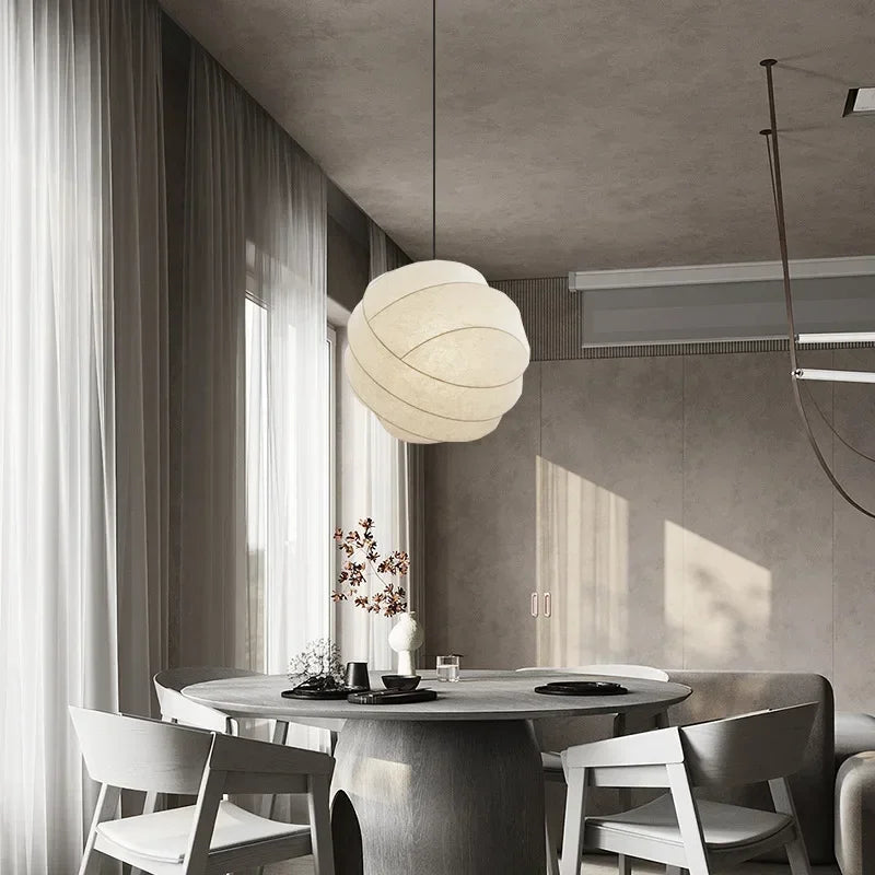 Afralia™ Wabi Sabi Silk LED Pendant Lamp - Nordic Modern Chandelier for Home Decor