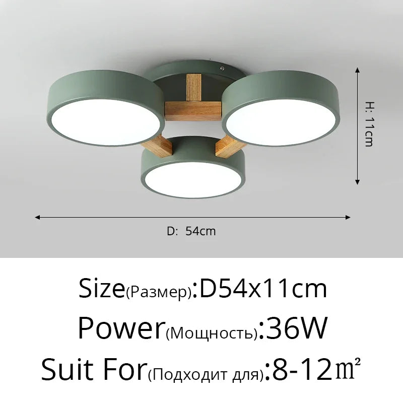 Afralia™ Nordic Wood Art LED Chandelier for Modern Living Room Decor