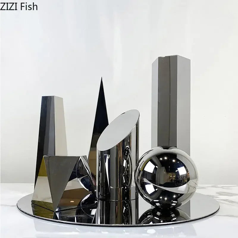 Afralia™ Geometric Crystal Artwork Polyhedron Sculpture Desk Decoration Modern Home Decor