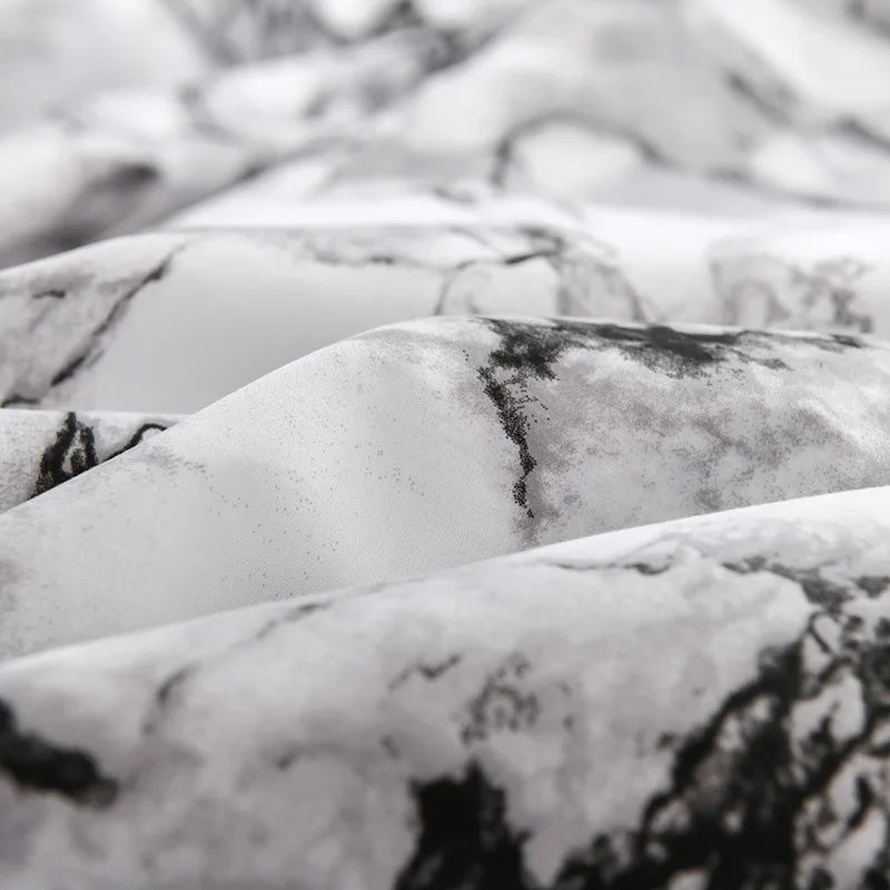 Afralia™ Nordic Marble Print Microfiber Fitted Bed Sheet - Soft & Comfortable King Size