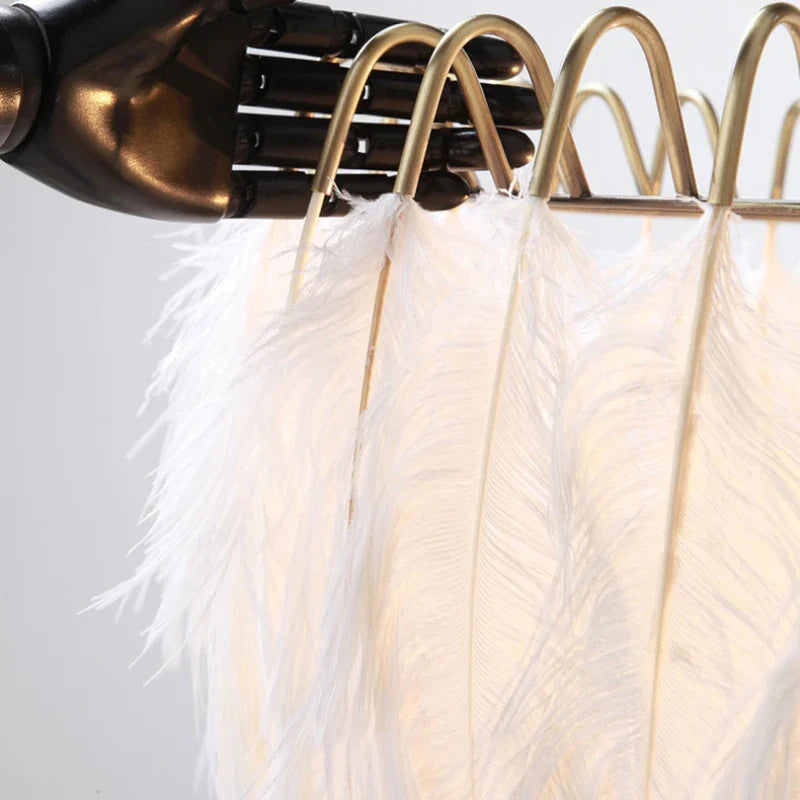 Afralia™ Feather Pendant Lamp: Modern Nordic LED Hanging Light for Warm & Romantic Interior