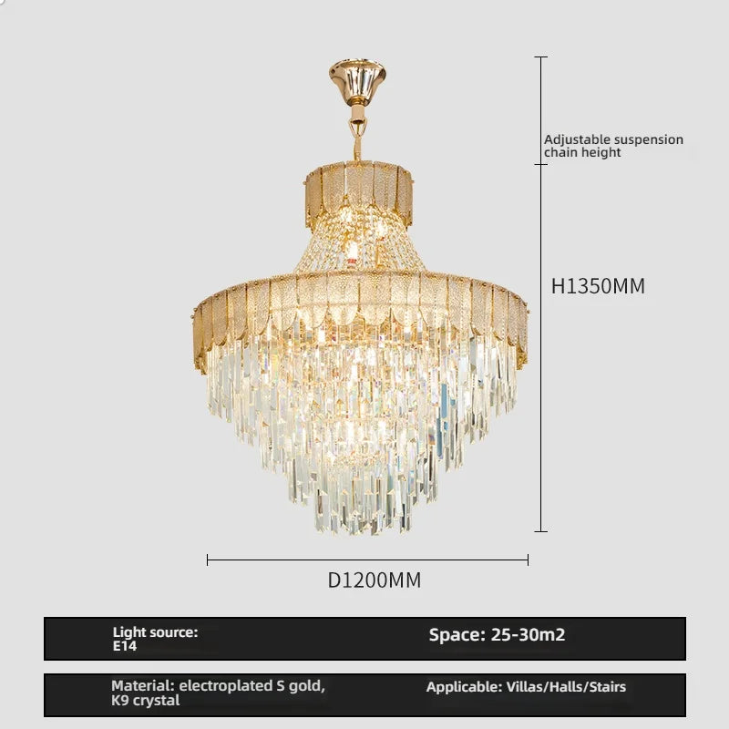 Afralia™ Crystal Chandelier: Luxurious Modern Living Room Villa Light Fixtures