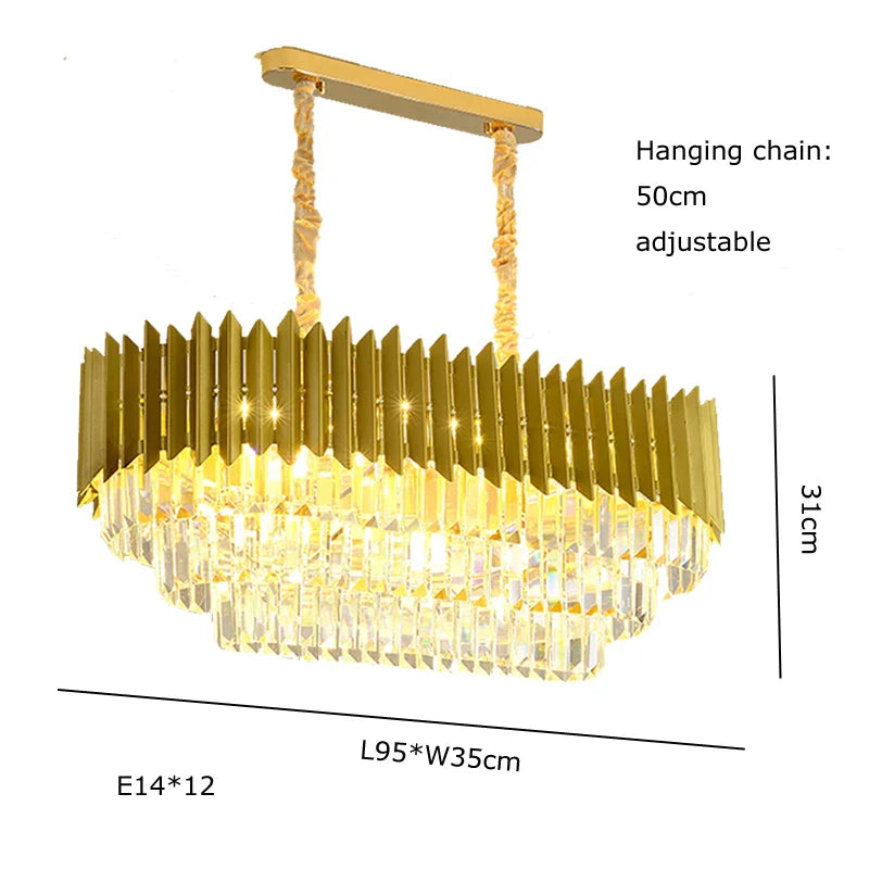 Afralia™ Modern Golden Crystal Pendant Chandelier for Luxurious Living Room Decor