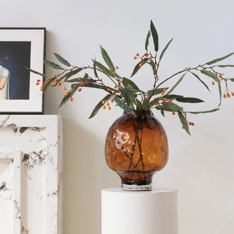 "Afralia™ Gradient Glass Vase for Flower Arrangement and Home Decoration"