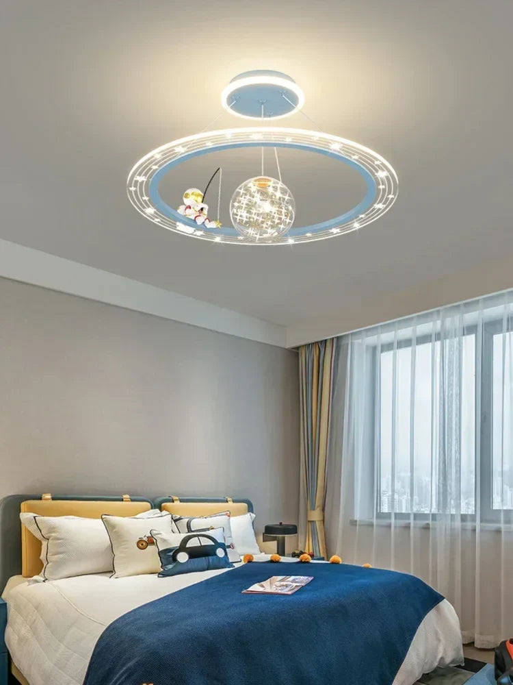 Afralia™ LED Chandelier for Boy's Room with Remote Control and Modern Design