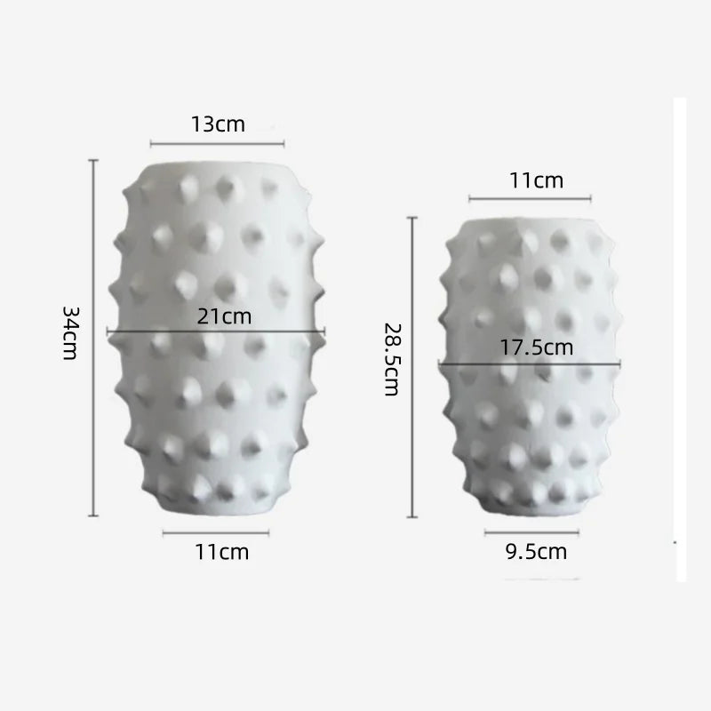 Afralia™ Black Ceramic Flower Vase Sea Cucumber Pineapple Design Unique Home Decor