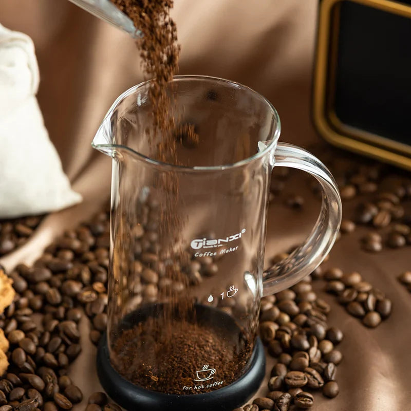 Afralia™ Stainless Steel Glass French Press Coffee Maker Pot Multifunctional Hand Punch