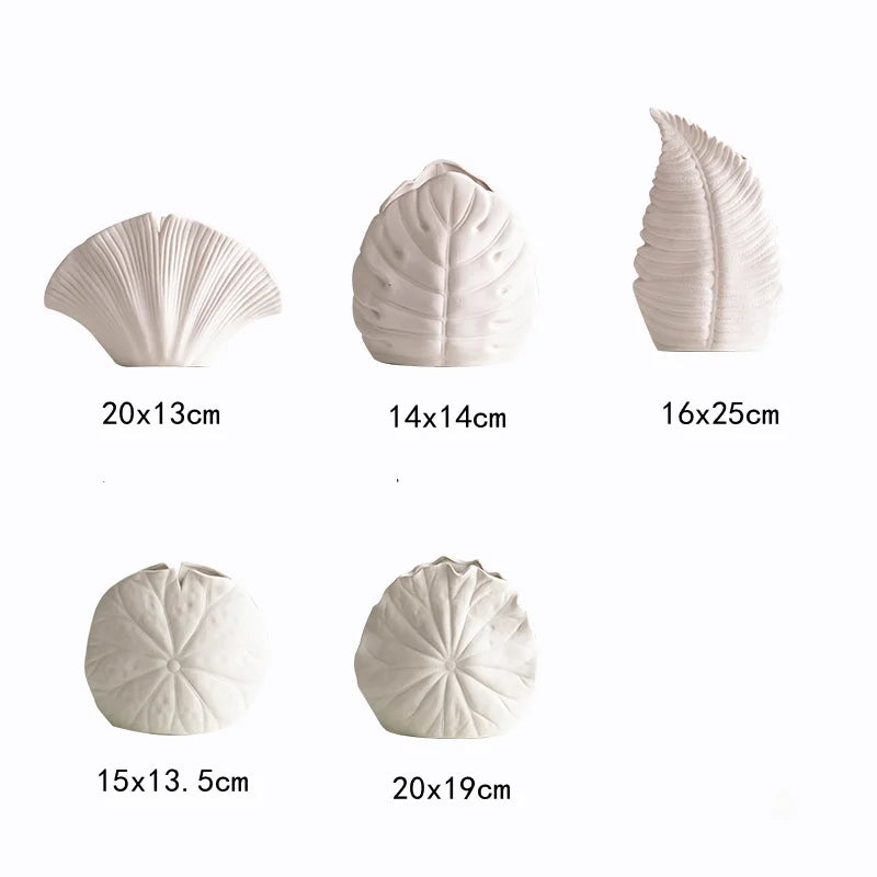 Afralia™ Lotus Leaf Ceramic Vase for Floral Arrangement and Room Decoration