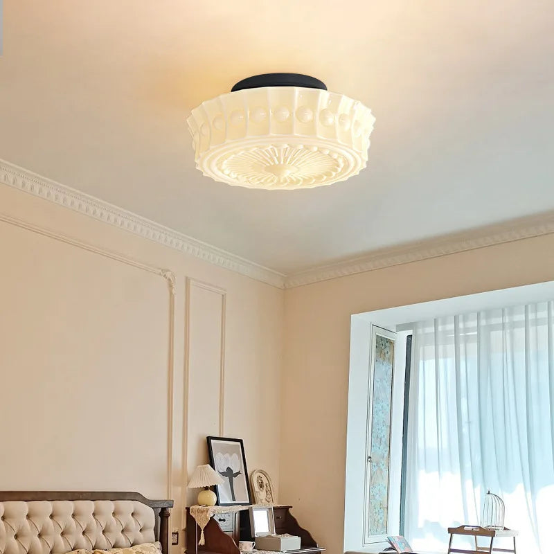 Afralia™ Glass Ceiling Lamp with E27 Light Bulb for Bedroom Living Room