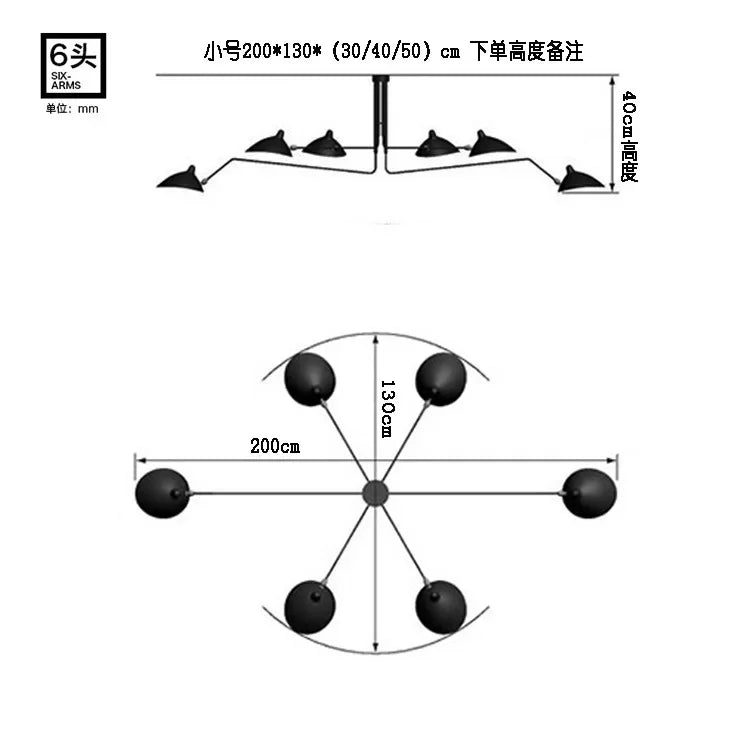 Afralia™ Industrial Spider Serge Mouille Ceiling Lamp Black LED E27 Lighting