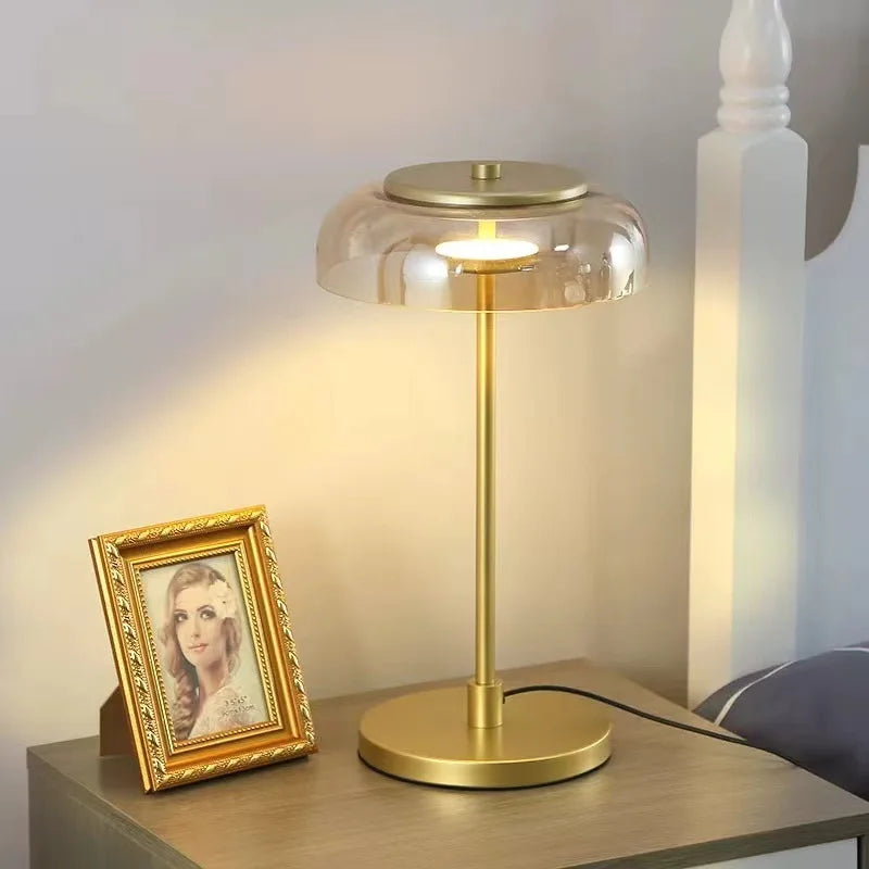 Afralia™ Nordic Designer Glass LED Table Lamp for Bedroom
