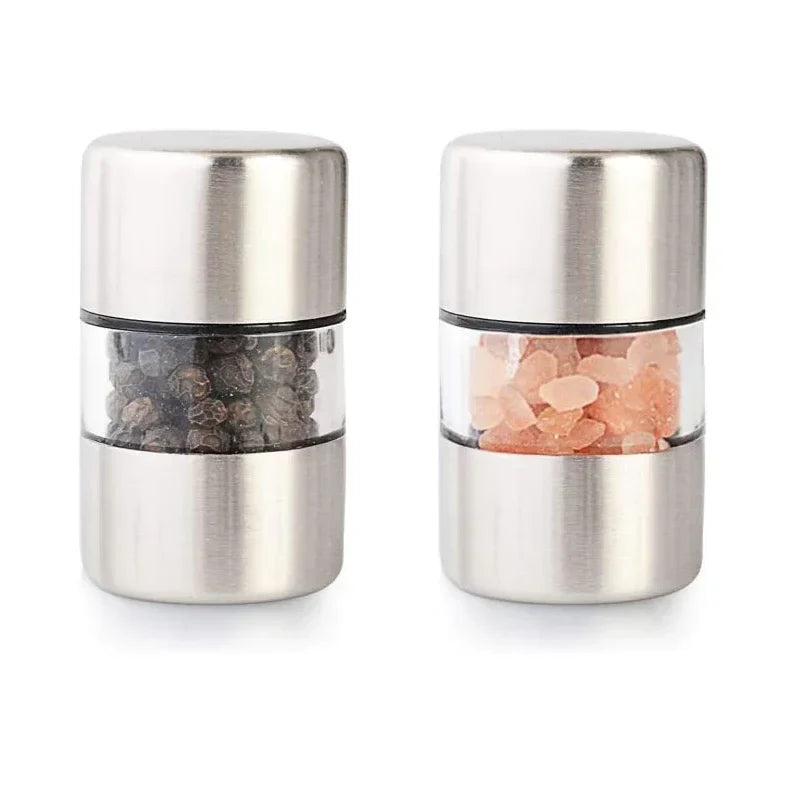 Afralia™ Mini Stainless Steel Salt Pepper Grinder for Herbs Spices | Kitchen Grinding Gadget