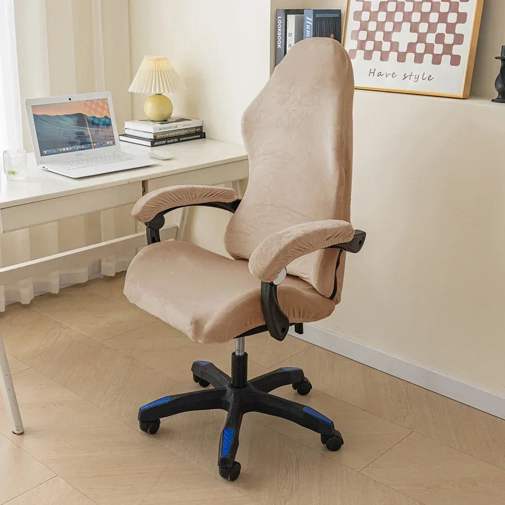 Afralia™ Tickened Velvet Chair Cover | Stretchy Gaming Seat Case for Office & Esports