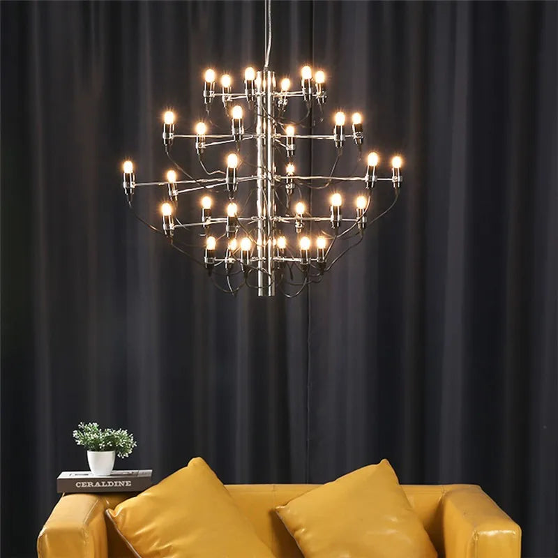 Afralia™ Sarfaitti 2097 Chrome LED Chandelier for Italian Designer Loft Villa Decor