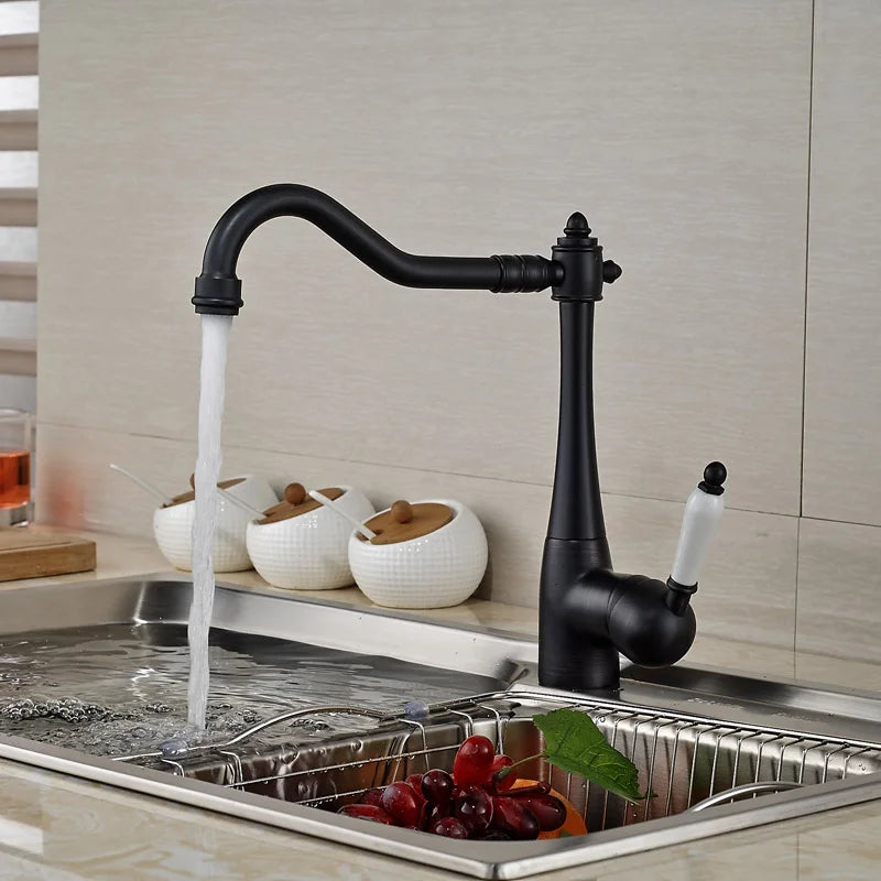 Afralia™ Swivel Spout Kitchen Sink Faucet with Single Handle for Hot and Cold Water