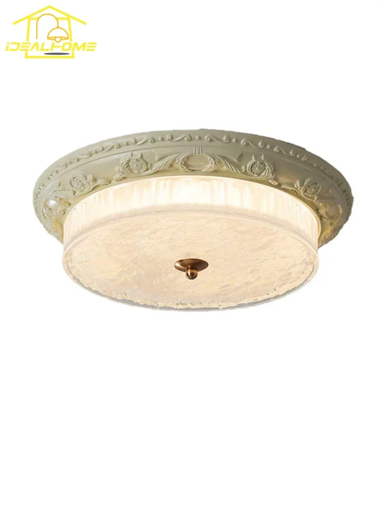 Afralia™ Cream Wind LED Iron Glass Ceiling Light - Retro Design, Bauhaus Style