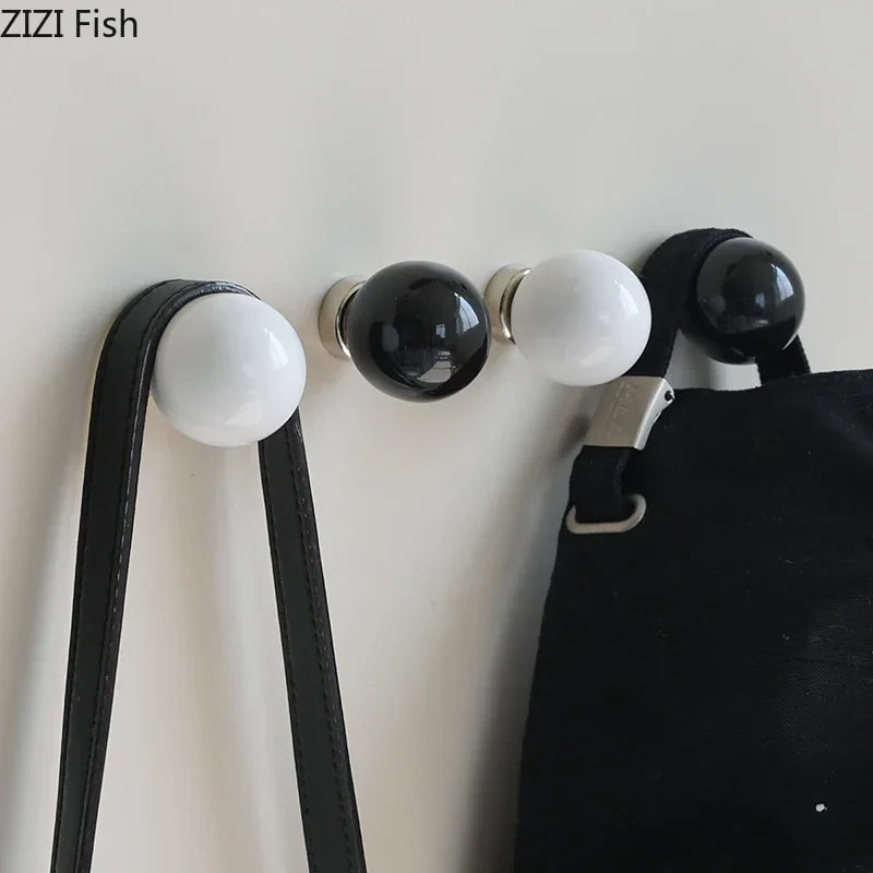 Afralia™ Ceramic Magnetic Wall Hook Clothing Rack