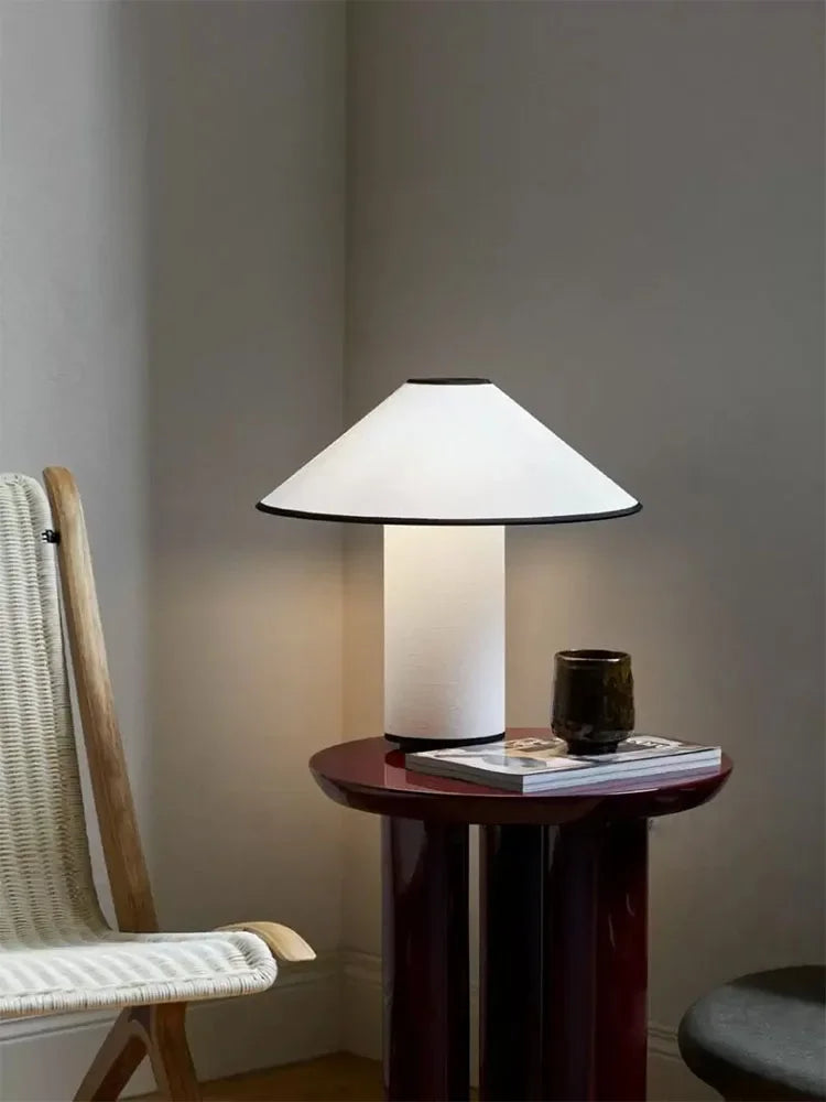 Afralia™ Retro Mushroom Desk Lamp LED E14 Fabric Art Decor Table Light