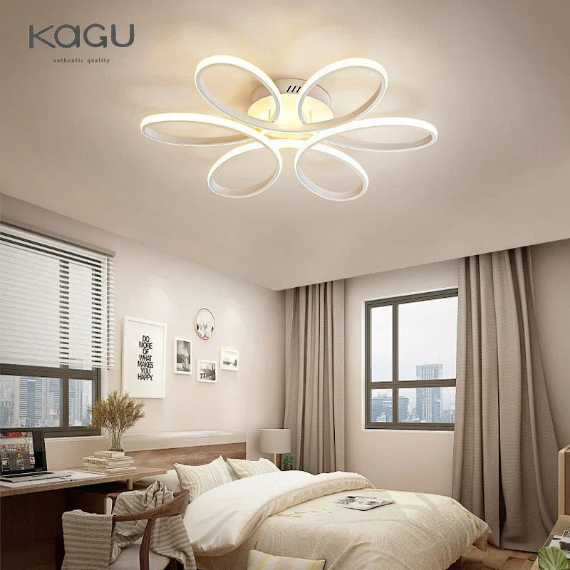 Afralia™ Flower Ceiling Light: Nordic Romantic LED Bedroom, Living Room, Restaurant, Study Light