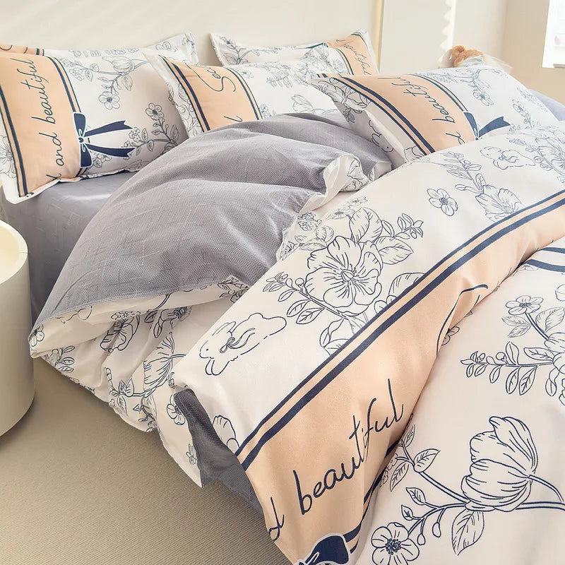 Afralia™ Romantic Flower Soft Bedding Set: Cozy & Breathable Comforter for Spring & Summer