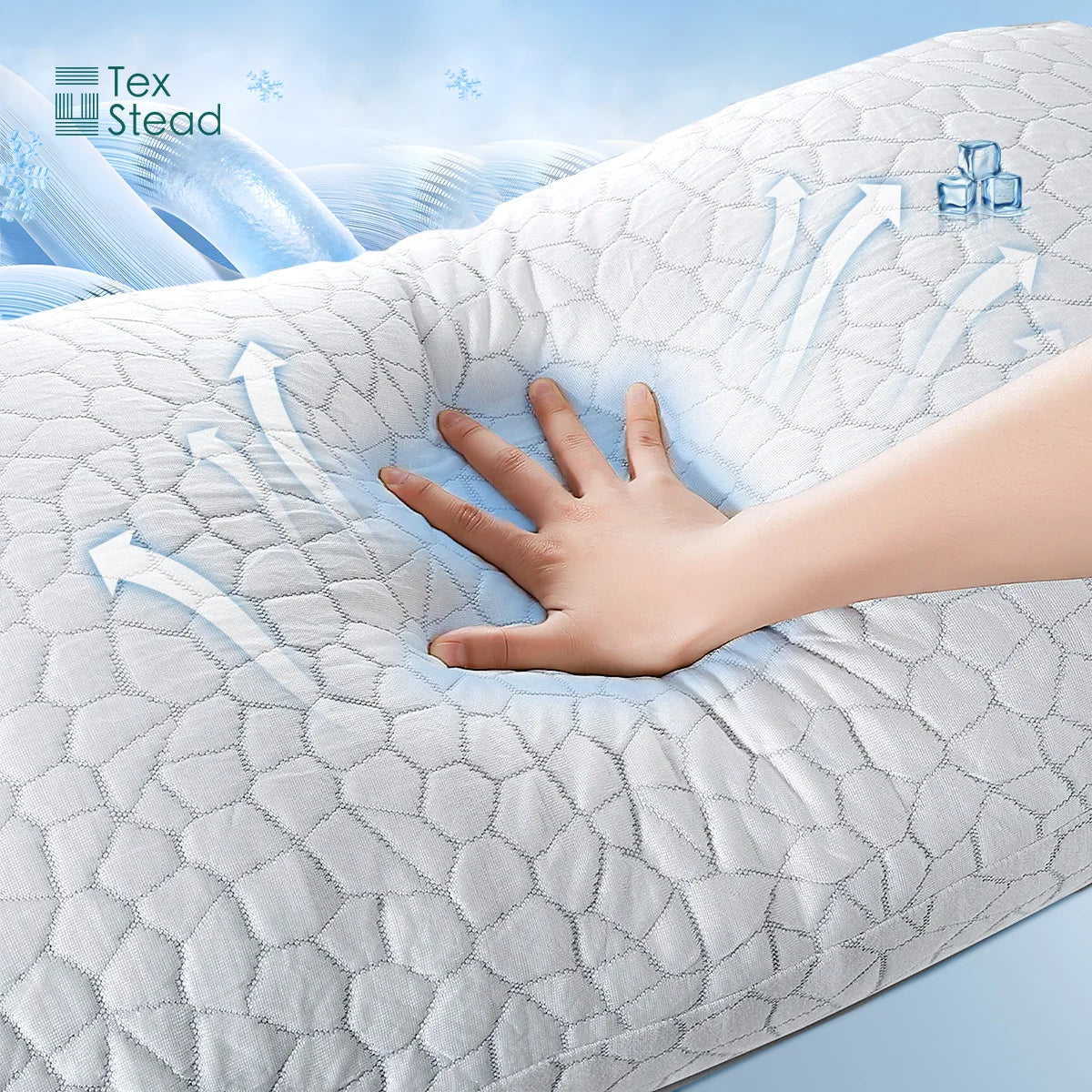 Afralia™ Cooling Shredded Sponge Memory Foam Pillow - Medium Firm Support