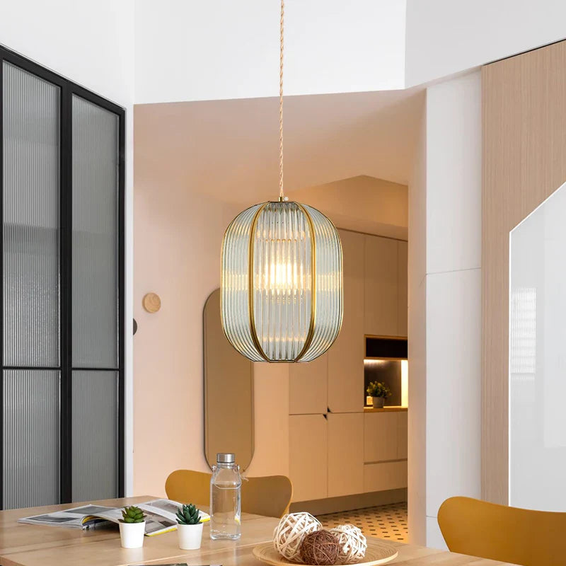 Afralia™ Brass Glass Restaurant Light Nordic Bedroom Chandelier