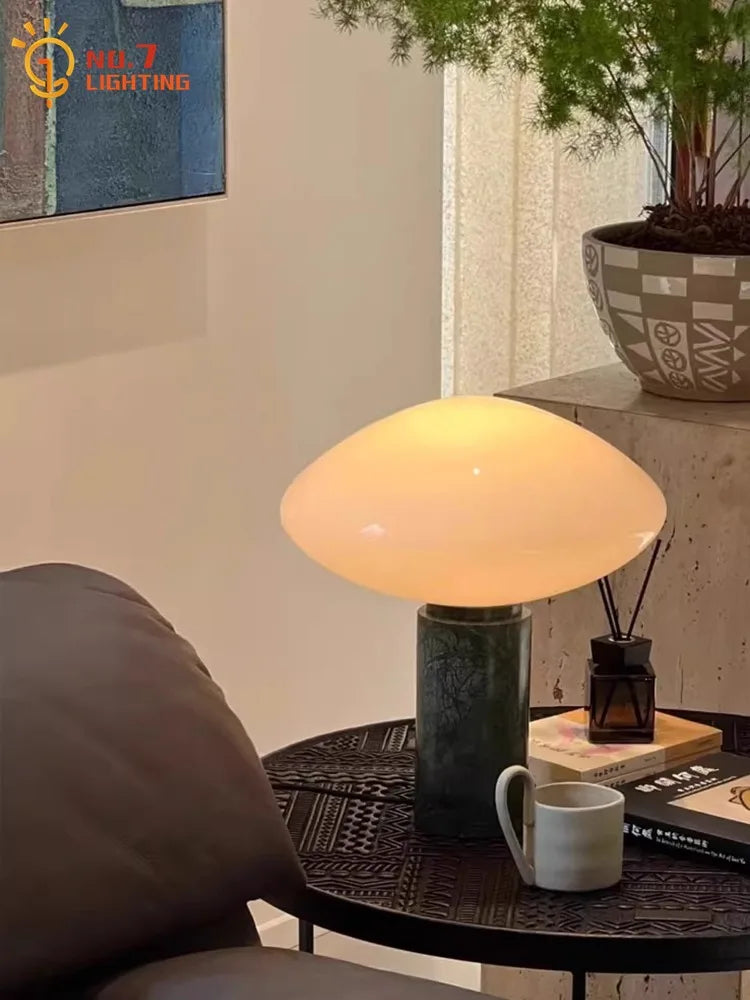 Afralia™ Green Marble LED Table Lamp Nordic Minimalist Design