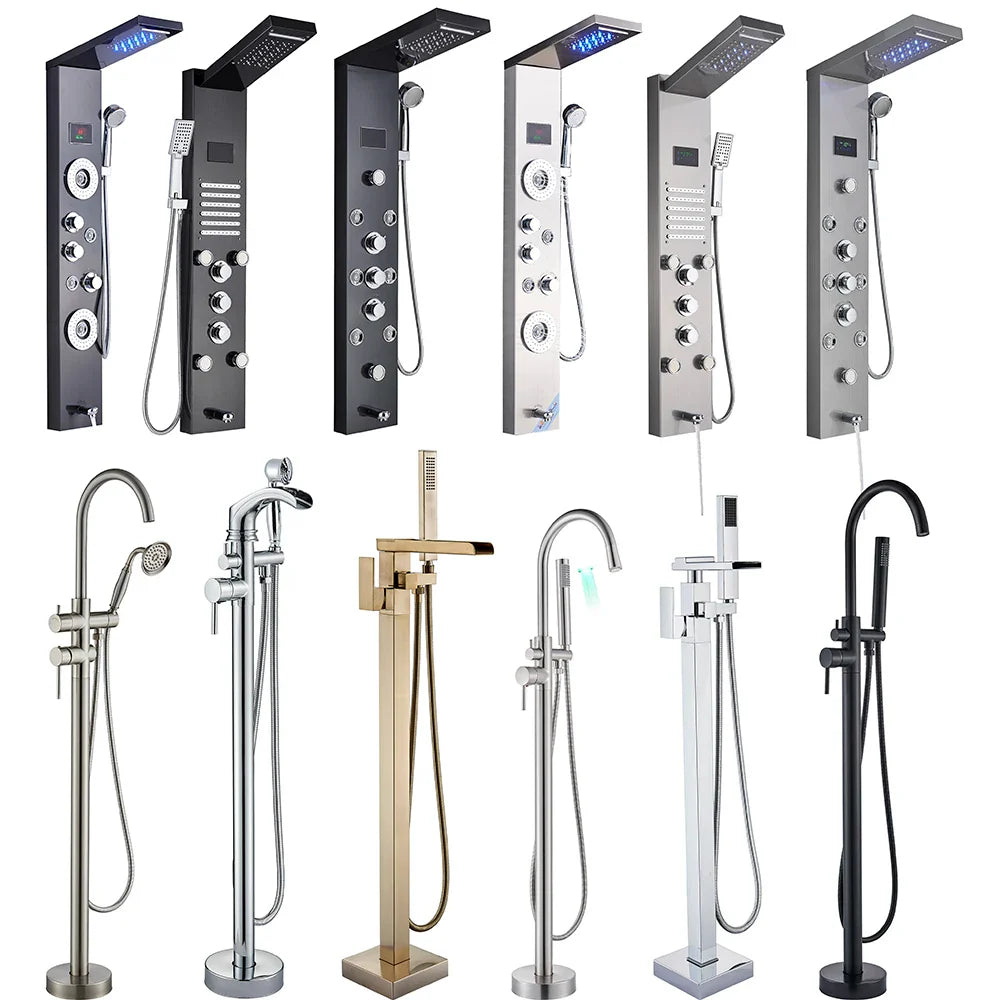 Afralia™ Luxury Shower Panel Shower Column Set for Bathroom