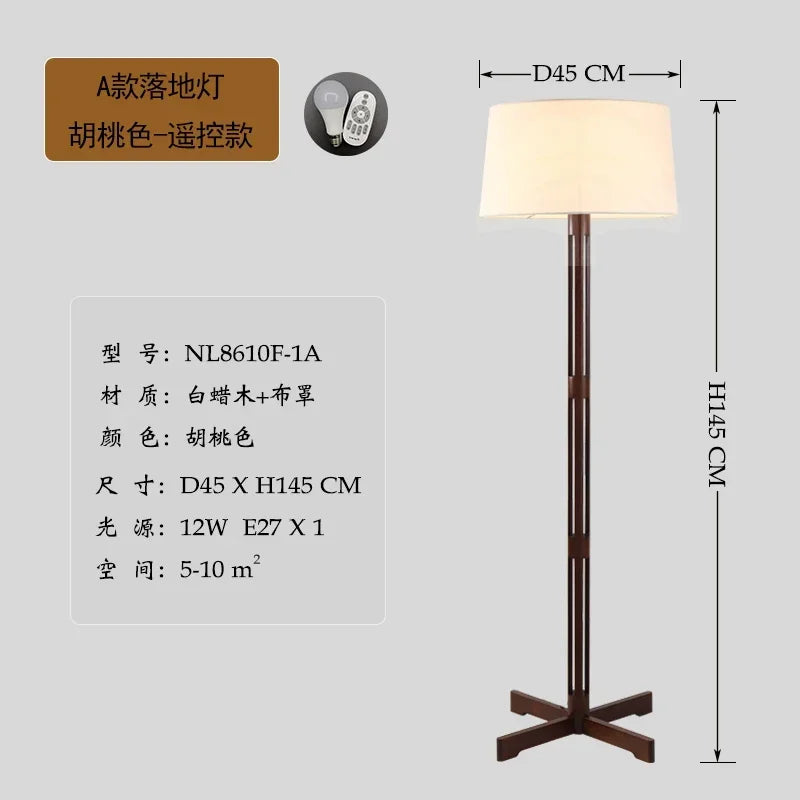 Afralia™ Zen Wood Floor Lamp LED E27 for Living Room Bedroom Sofas Zen Art Decor
