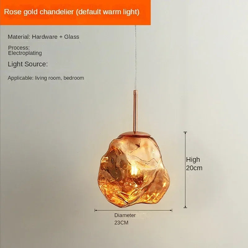 Afralia™ Ice Glass Pendant Light for Hallway Dining Living Bedroom - Modern Hanging Lamp