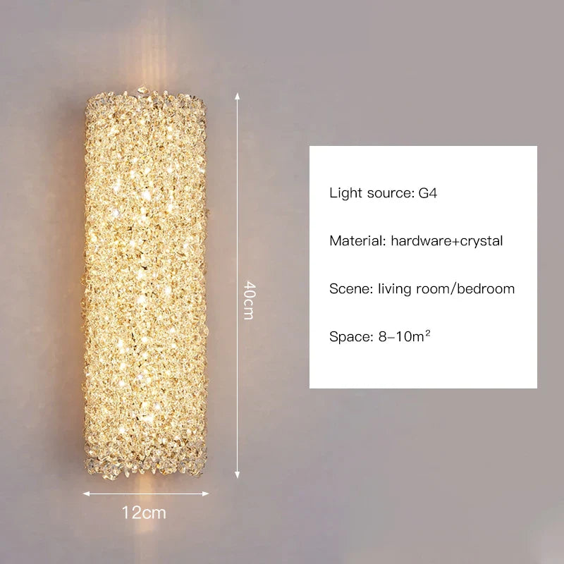 Afralia™ Crystal Wall Lights Sconce for Bedroom Foyer Bedside Aisle.