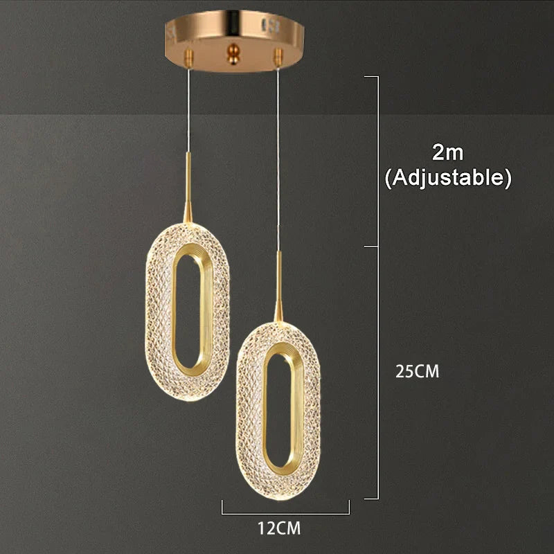 Afralia™ Nordic Crystal LED Pendant Lamp: Modern Chandelier for Bedroom and Living Room