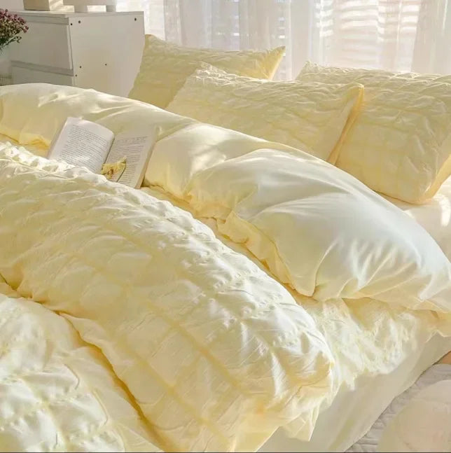 Afralia™ Plush Winter Quilt Set - Cozy Bedding in Solid Colors & Plaid