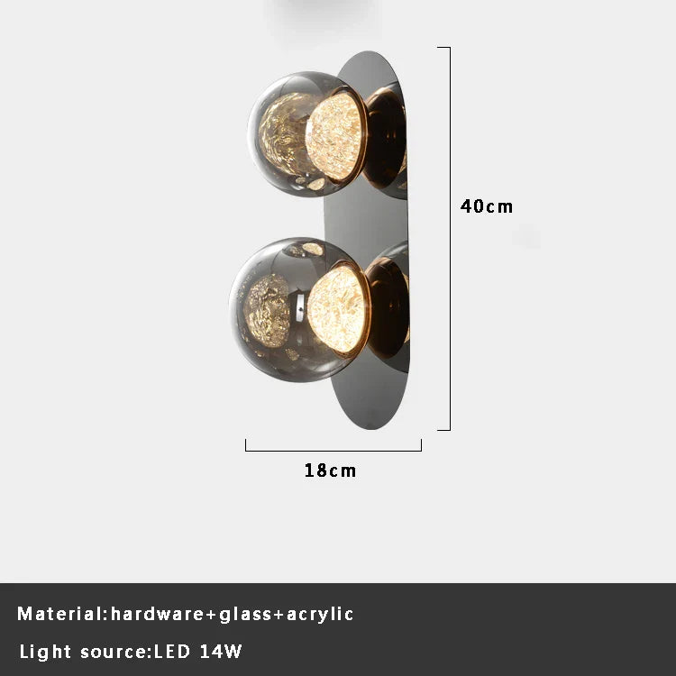 Afralia™ Glass Ball Sconce Lamps Round Wall Decor Lights for Luxurious Room & Aisle