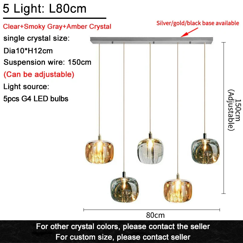 Afralia™ Nordic Crystal Ceiling Chandelier LED Light for Living Room, Bedroom, Dining Room, Kitchen