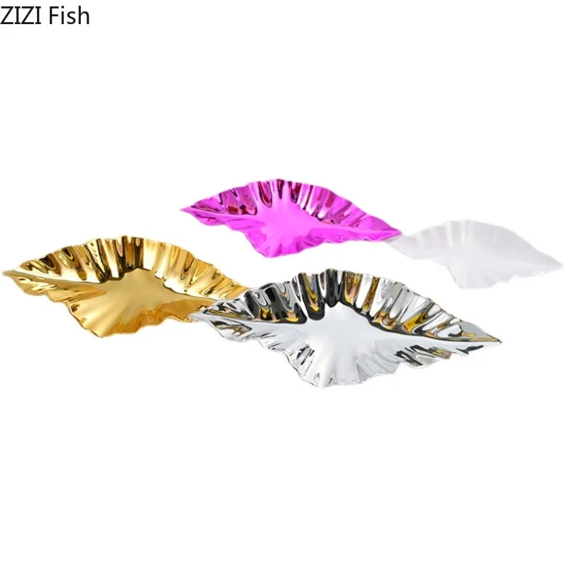 Afralia™ Metal Leaves Wall Hanging Set for Stylish Living Room Decor