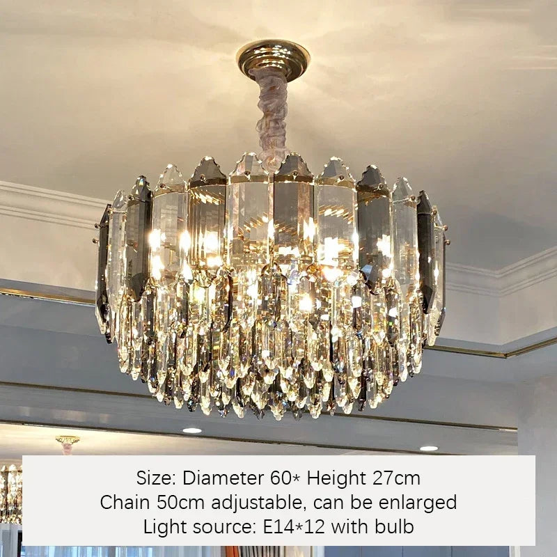 Afralia™ Crystal Chandelier: Modern Luxury LED Lighting for Living Room, Kitchen, and Dining Area